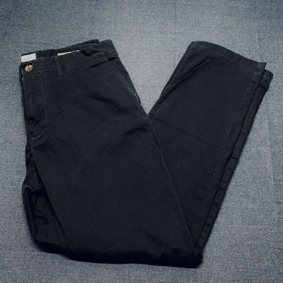 GOODFELLOW® Men Chino Black Pants Casual Work Trouser Size 34W x 32L 98% Cotton - Picture 1 of 7